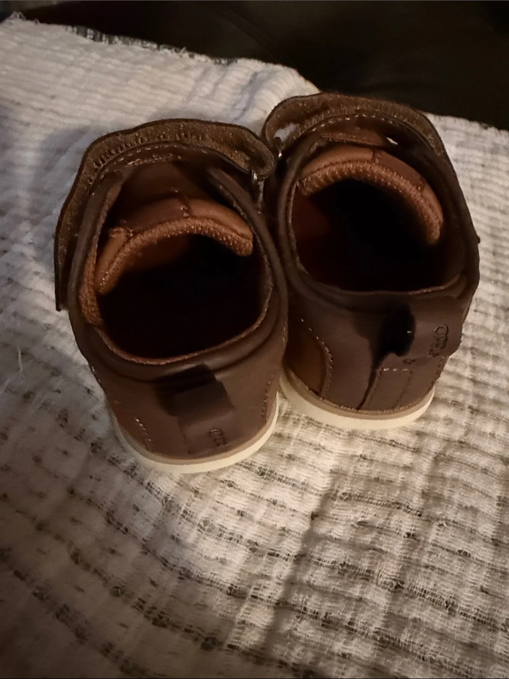Stride Rite Brown Hook-and-Loop Baby Walker Shoes